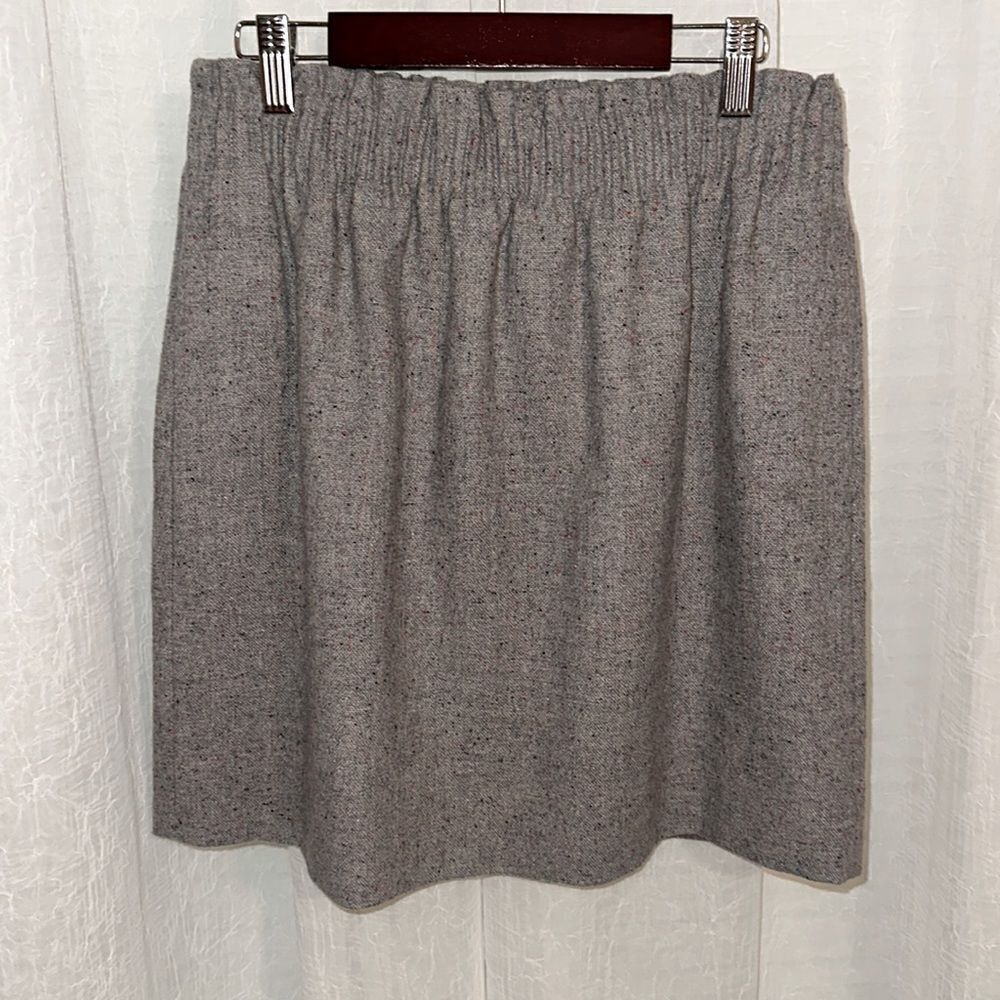 J. Crew 4 Gray Confetti Specks Wool Blend Mini Pencil Skirt